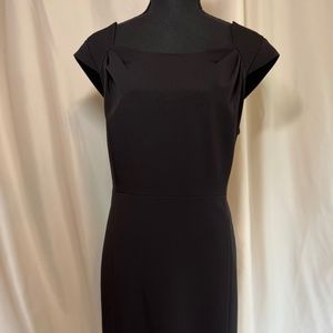 Ann Taylor Black Sheath Dress with Cap Sleeves, Size 14P